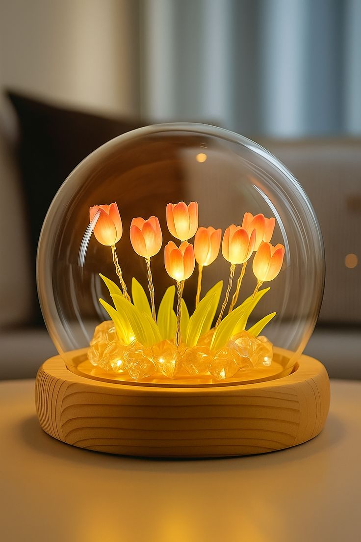 💤PELUCHE CON RESPIRACIÓN ARTIFICIAL + Lampara Tulipanes🎁